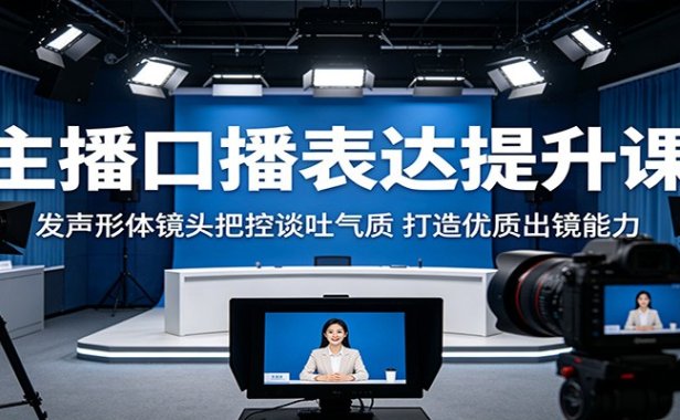 主播口播表达提升课:发声形体镜头把控谈吐气质,打造优质出镜能力