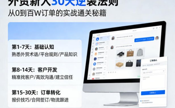 外贸新人30天逆袭法则，教你从0到百W订单的实战通关秘籍