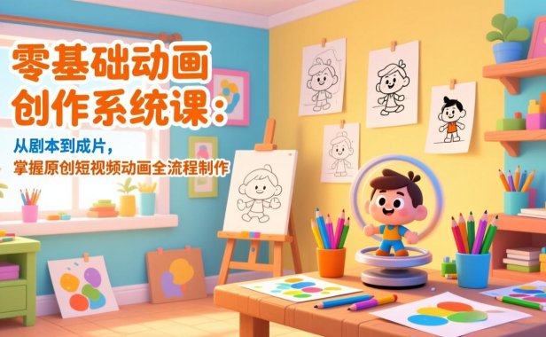 零基础动画创作系统课：从剧本到成片，掌握原创短视频动画全流程制作