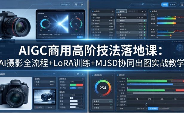 AIGC商用高阶技法落地课：AI摄影全流程+LoRA训练+MJSD协同出图实战教学