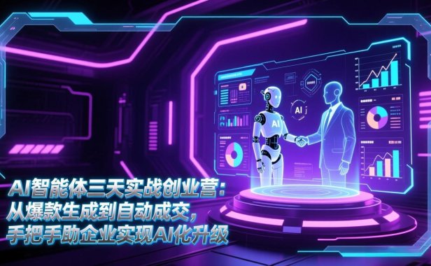 AI智能体三天实战创业营：从爆款生成到自动成交，手把手助企业实现AI化升级