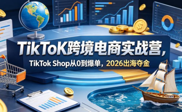 TikToK跨境电商实战营，TikTok Shop从0到爆单，2026出海夺金