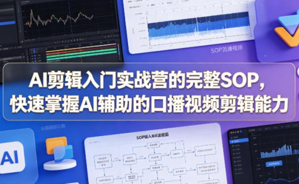 AI剪辑入门实战营的完整SOP，快速掌握AI辅助的口播视频剪辑能力
