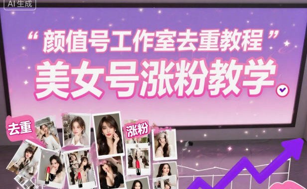 颜值号工作室去重教程，美女号涨粉教学