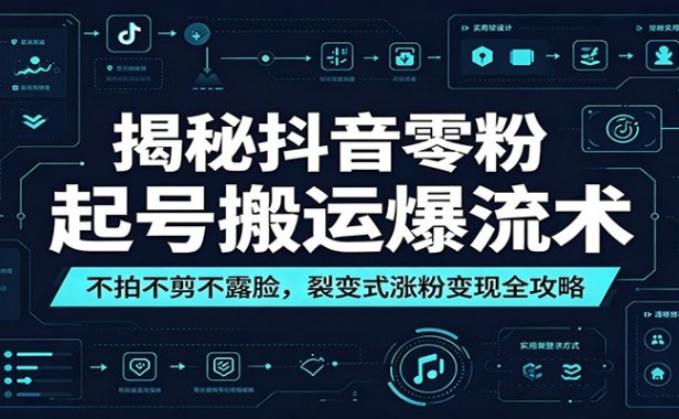 揭秘抖音零粉起号搬运爆流术:不拍不剪不露脸,裂变式涨粉变现全攻略