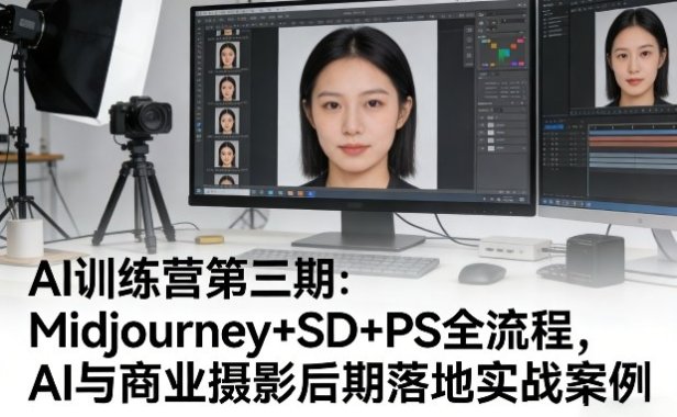 AI训练营第三期:Midjourney+SD+PS全流程,AI与商业摄影后期落地实战案例