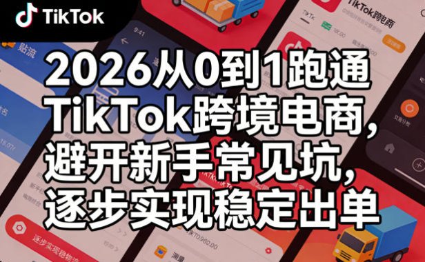2026从0到1跑通TikTok跨境电商,避开新手常见坑,逐步实现稳定出单
