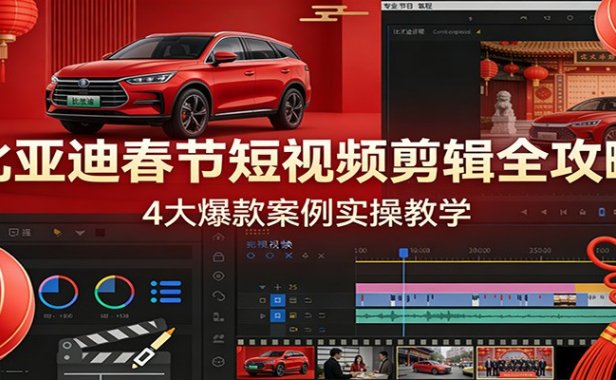 比亚迪春节短视频剪辑全攻略,4大爆款案例实操教学