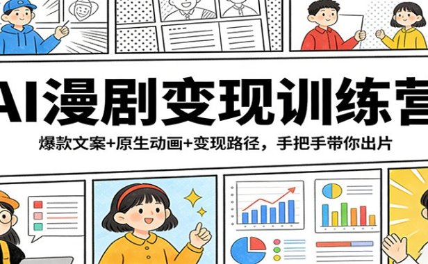 AI漫剧变现训练营：爆款文案+原生动画+变现路径，手把手带你出片