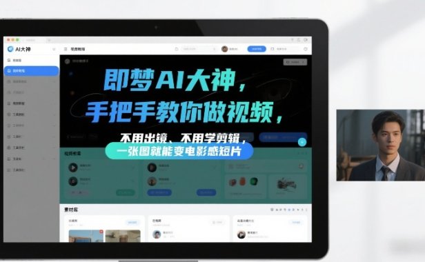 即梦AI大神手把手教你做视频，不用出镜、不用学剪辑，一张图就能变电影感短片