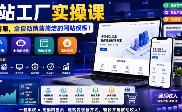 网站工厂实操课,无需客服,网站模板自动赚钱!【原创双语字幕】