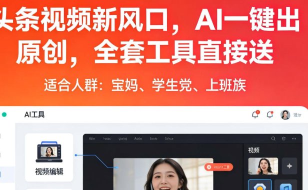 头条视频新风口，AI一键出原创，全套工具直接送，人人可做，有手就行【揭秘】