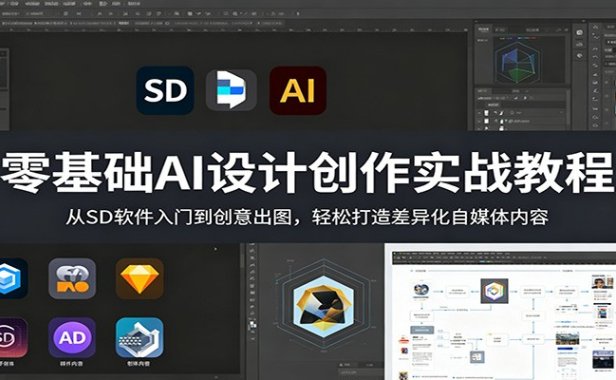零基础AI设计创作实战教程：从SD软件入门到创意出图，轻松打造差异化自媒体内容