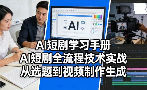 AI短剧学习手册，AI短剧全流程技术实战，从选题到视频制作生成