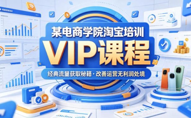 某电商学院淘宝培训VIP课程，各种经典有用的流量获取秘籍，改善运营产品没利润的处境(2026年5月)