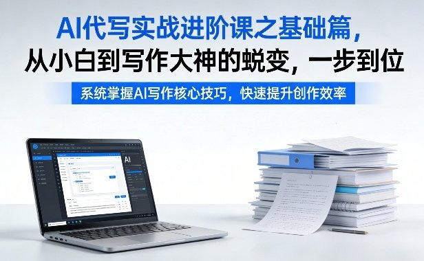 AI代写实战进阶课之基础篇，从小白到写作大神的蜕变，一步到位【揭秘】