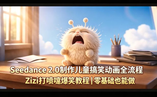 Seedance 2.0制作儿童搞笑动画全流程Zizi打喷嚏爆笑教程｜零基础也能做