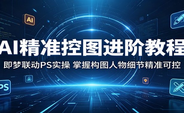 AI精准控图进阶教程：即梦联动PS实操，掌握构图人物细节精准可控