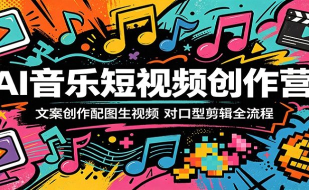 AI音乐短视频创作营：文案创作配图生视频，对口型剪辑全流程