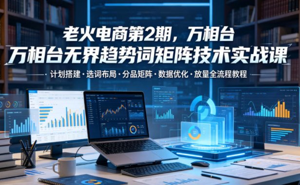 老火电商第2期,万相台无界趋势词矩阵技术实战课,计划搭建・选词布局・分品矩阵・数据优化・放量全流程教程