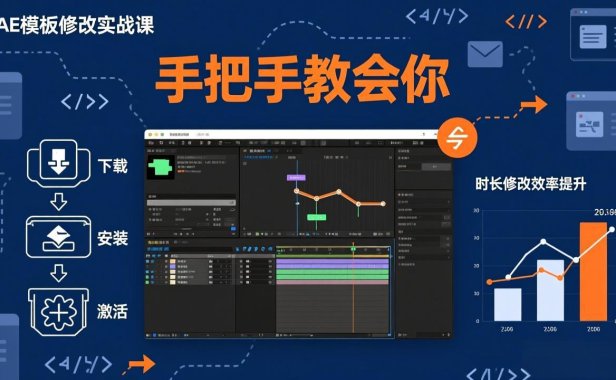 AE模板修改实战课从0到1,软件安装插件缺失跟踪时长修改全流程手把手教会你