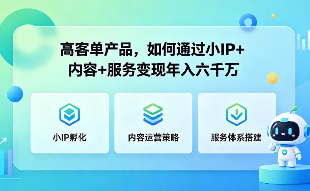 高客单产品,如何通过小IP+内容+服务变现年入六干W