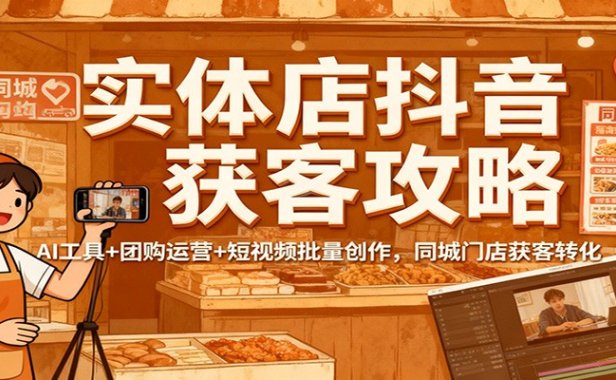 实体店抖音获客攻略:AI工具+团购运营+短视频批量创作,同城门店获客转化