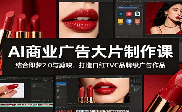 AI商业广告大片制作课:结合即梦2.0与剪映,打造口红TVC品牌级广告作品