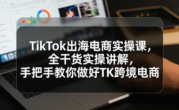 TikTok出海电商实操课，全干货实操讲解，手把手教你做好TK跨境电商
