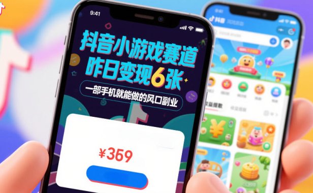 抖音小游戏赛道,昨日变现600+,零基础一部手机就能做的风口副业【揭秘】