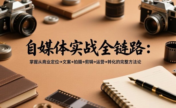 自媒体实战全链路：掌握从商业定位→文案→拍摄→剪辑→运营→转化的完整方法论