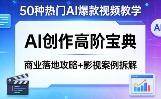 50种热门AI爆款视频教学,AI创作高阶宝典,商业落地攻略+影视案例拆解