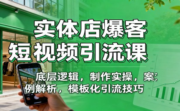 实体店爆客短视频引流课:底层逻辑,制作实操,案例解析,模板化引流技巧