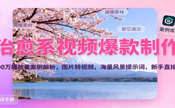治愈系视频爆款制作,700万播放量案例解析,图片转视频,海量风景提示词,新手直接用