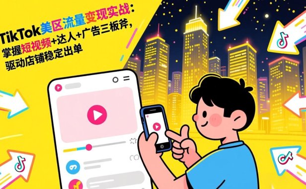 TikTok美区流量变现实战:掌握短视频+达人+广告三板斧,驱动店铺稳定出单