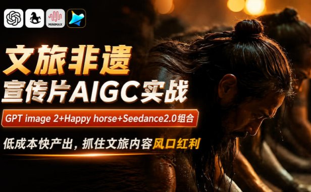 文旅非遗宣传片AIGC实战,GPT image 2+Happy horse+Seedance2.0组合,低成本快产出,抓住文旅内容风口红利