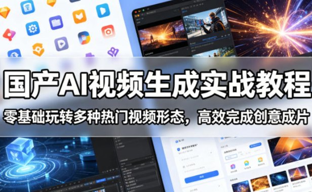 国产AI视频生成实战教程，零基础玩转多种热门视频形态，高效完成创意成片