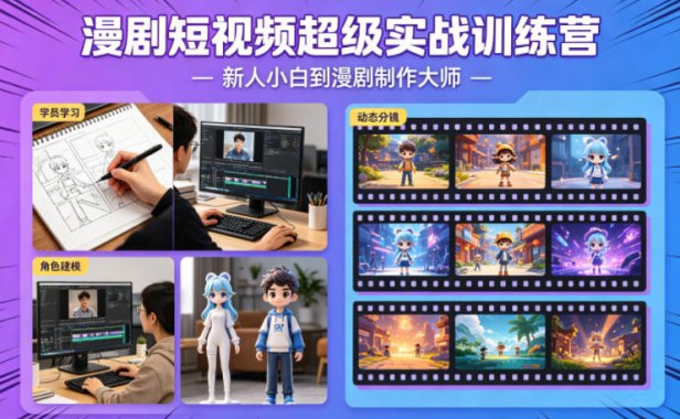 漫剧短视频超级实战训练营，新人小白到漫剧制作大师