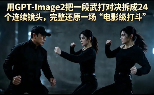 用GPT-Image2把一段武打对决拆成24个连续镜头，完整还原一场“电影级打斗”