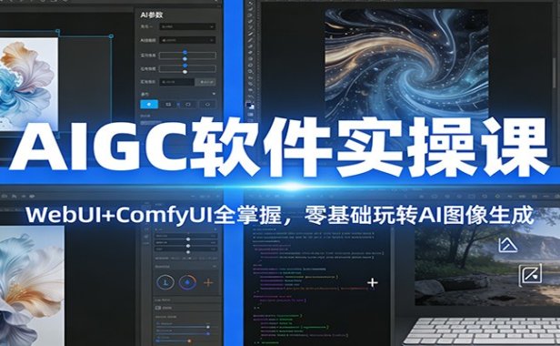 AIGC软件实操课：WebUI+ComfyUI全掌握，零基础玩转AI图像生成