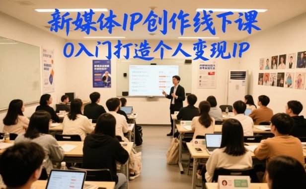 新媒体IP创作线下课,0入门打造个人变现IP