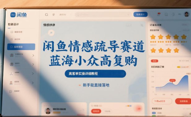 闲鱼情感疏导赛道，蓝海小众高复购，高客单实操详细教程，新手能直接落地