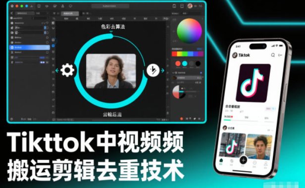 Tiktok中视频纯搬运剪辑去重技术，外来技术，自行测试