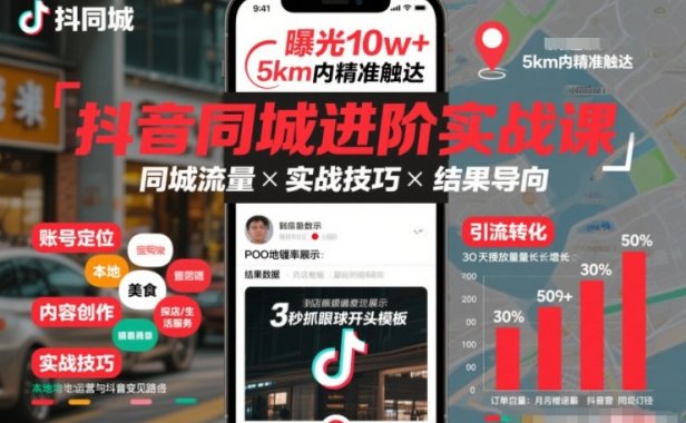 抖音同城进阶实战课,助你同城流量拿到结果
