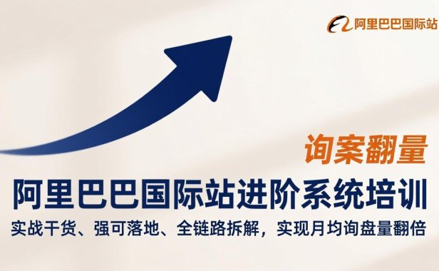 阿里巴巴国际站进阶系统培训，实战干货、强可落地、全链路拆解，实现月均询盘量翻倍