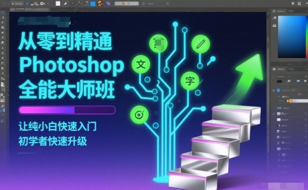 从零到精通Photoshop全能大师班，让纯小白快速入门，初学者快速升级