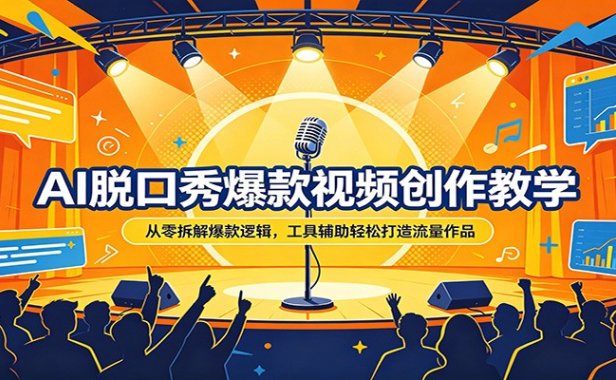 AI脱口秀爆款视频创作教学：从零拆解爆款逻辑，工具辅助轻松打造流量作品