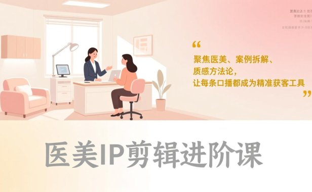 医美IP剪辑进阶课，聚焦医美、案例拆解、质感方法论，让每条口播都成为精准获客工具