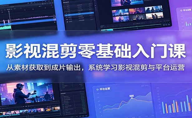 影视混剪零基础入门课:从素材获取到成片输出,系统学习影视混剪与平台运营