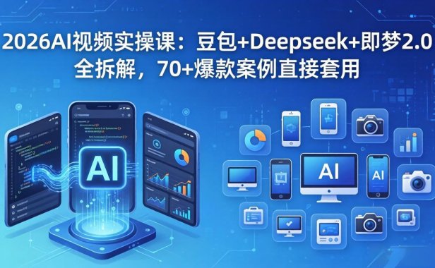 2026AI视频实操课：豆包+Deepseek+即梦2.0全拆解，70+爆款案例直接套用
